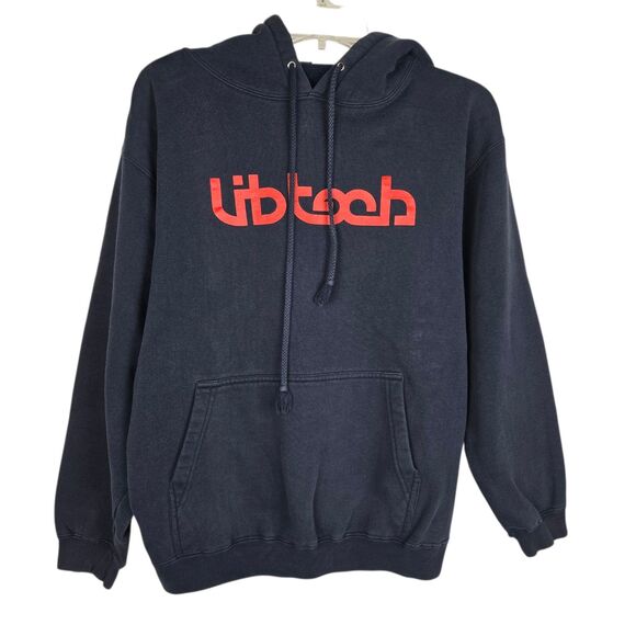 Vtg Lib Tech Skateboard Hoodie Sz S Black Streetwear Grunge Y2K Skater - Picture 2 of 9